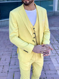 Men's 3-piece Yellow Blazer Suits Slim Fit Groom Dress Custom Suits