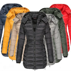 Winter Thicken Warm Women Parkas Zippers Solid Overcoat