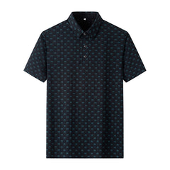 Men's Short-Sleeved Shirt Non-Iron Ice-Sensation Middle-Aged Plaid Shirt - Acapparelstore