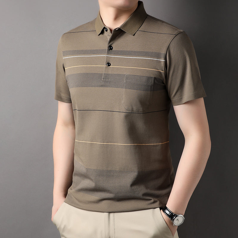 Men's Business Shirt Full-Cotton Luxury Short-Sleeved T-shirt