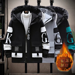 Men's Autumn, Winter New Fashion Trend Printed Large Size Jacket