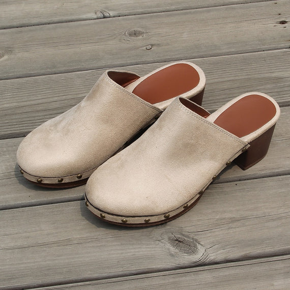 Women's Summer Slippers Fashion Sandals Rivet Style Low-heel Shoes