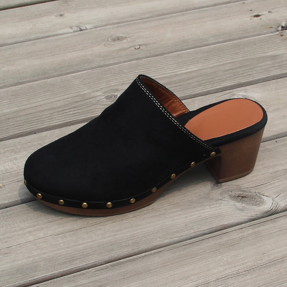 Women's Summer Slippers Fashion Sandals Rivet Style Low-heel Shoes