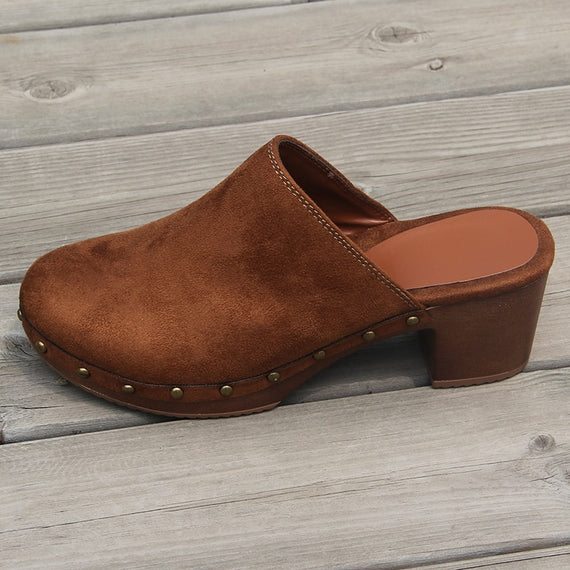 Women's Summer Slippers Fashion Sandals Rivet Style Low-heel Shoes