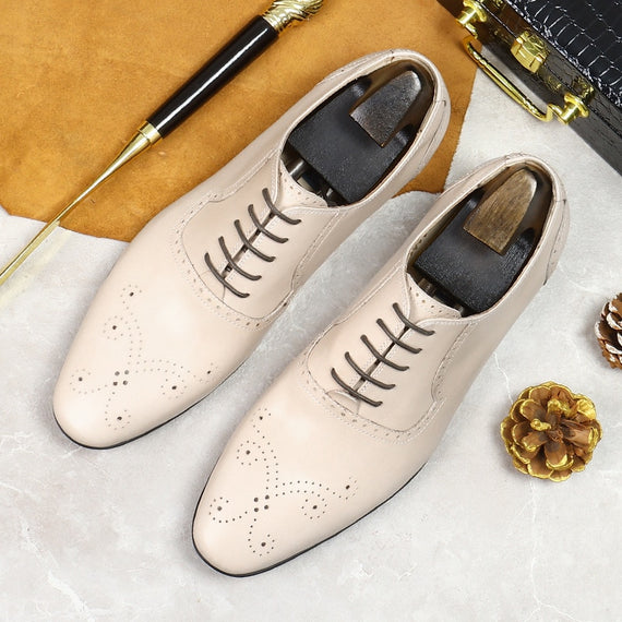 Men's Wedding Shoes Luxury Designer Genuine Leather Oxford Shoes