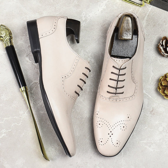 Men's Wedding Shoes Luxury Designer Genuine Leather Oxford Shoes