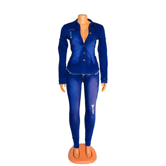 Women's Jeans European and American African Women's Jeans Suit