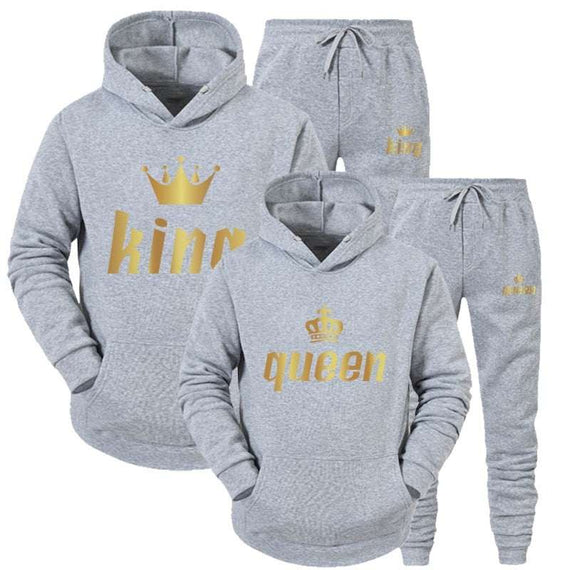 Fashion Couple Sportwear Set KING or QUEEN Streetwear