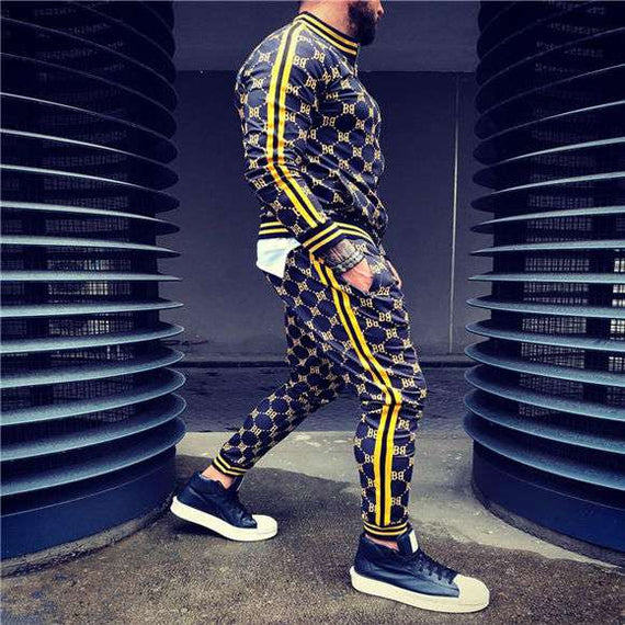 Men's Casual Zipper Tracksuit Set Autumn Male Sweatshirt