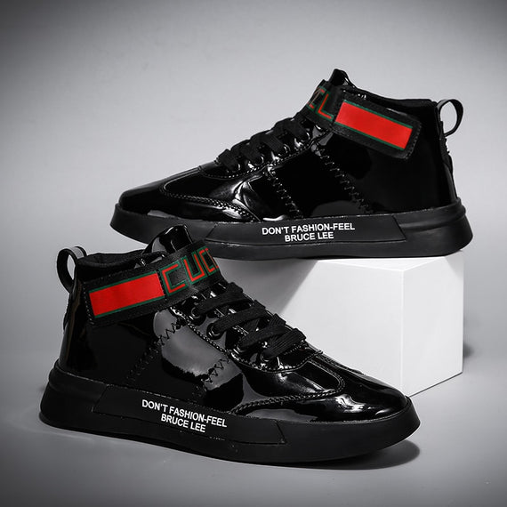 Autumn Men High Tops Shoes Golden Mirrors Sneakers Large Size