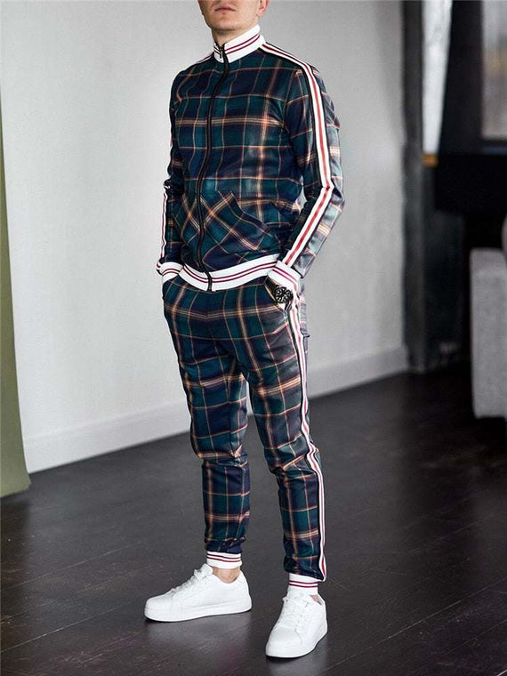 Men's Casual Zipper Tracksuit Set Autumn Male Sweatshirt