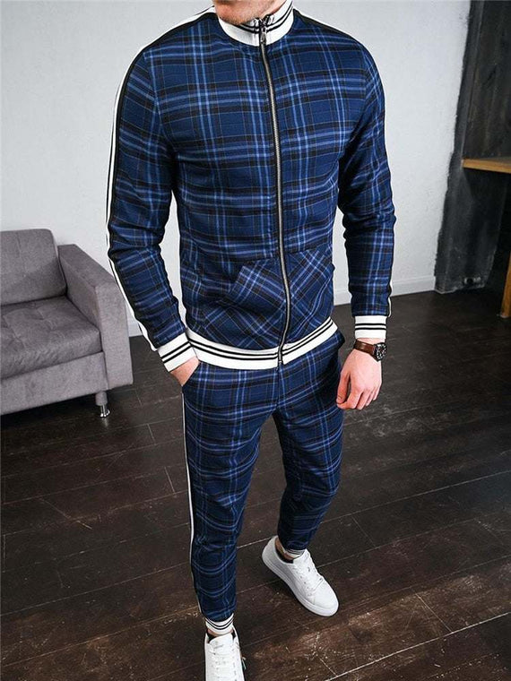 Men's Casual Zipper Tracksuit Set Autumn Male Sweatshirt