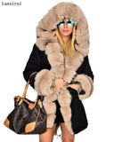 women's Parka Coats Thick Large Fur Collar Hooded Warm Coat