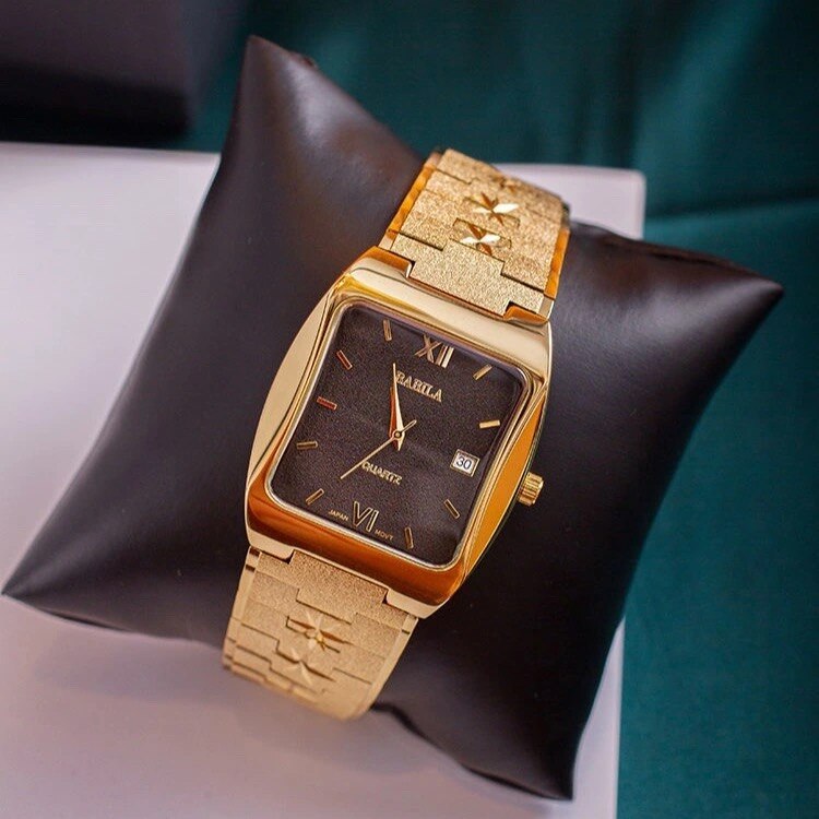 Unisex Watch No Fade 24K Gold Plated Brass Women Men Gift Watch