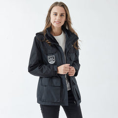 Women's Hooded Windbreaker Detachable Waterproof Overcoat