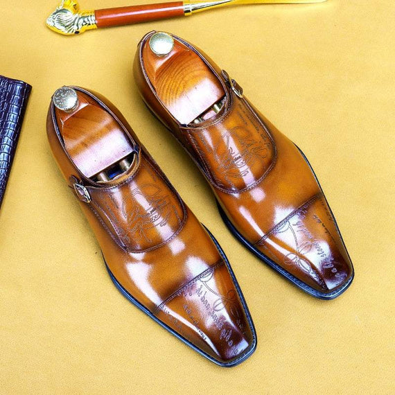 Monk Strap Men's Oxford Shoes Handmade Buckle Men's Shoes