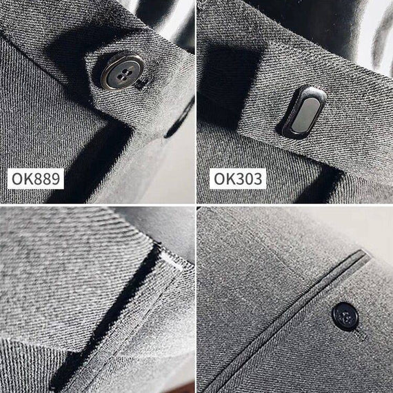 Fashion Men Suit Pants Ankle Length Business Wedding Dress Pants