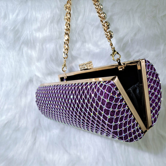 Comfortable Women's Streamline Shoes Pointed Shiny Diamond Shoes Bag