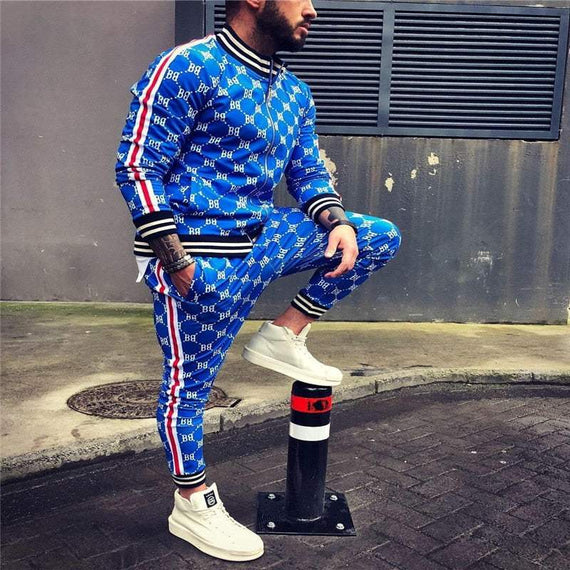 Men's Casual Zipper Tracksuit Set Autumn Male Sweatshirt