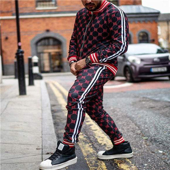 Men's Casual Zipper Tracksuit Set Autumn Male Sweatshirt