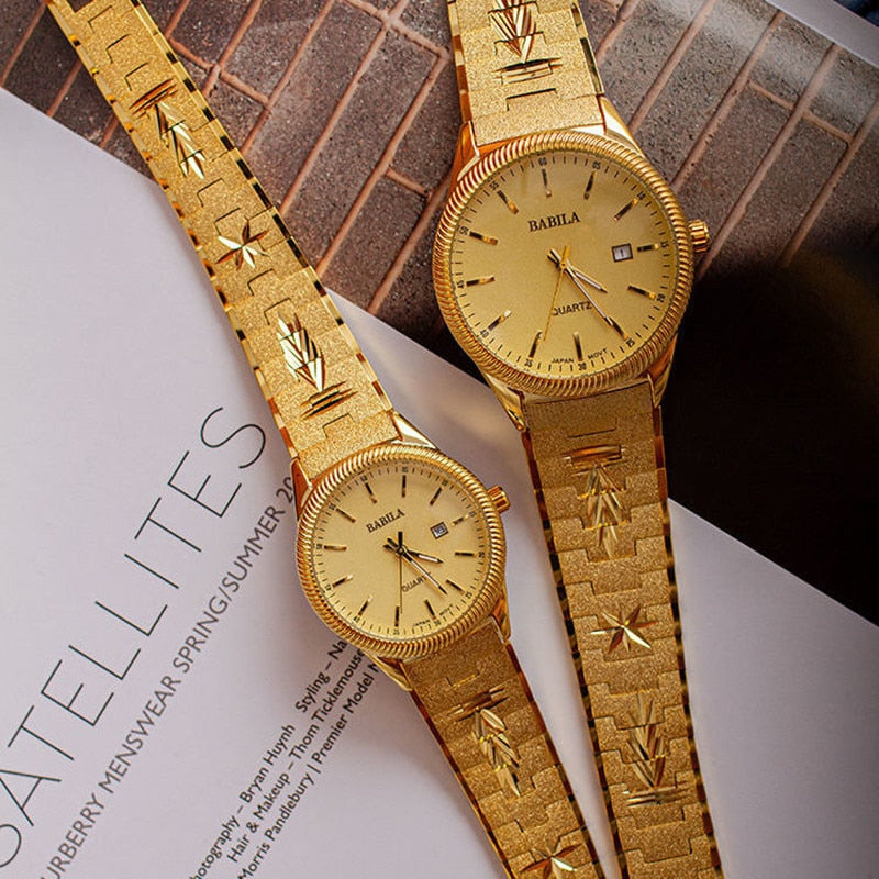 Women's Quartz Watches Gold Plated No Fading Calendar Watches