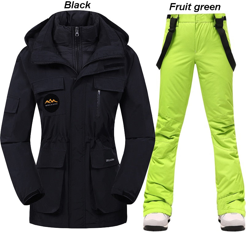 Super Warm Ski Suit Women Winter Snow Down Jacket and Pants - Acapparelstore