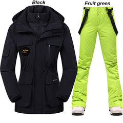 Super Warm Ski Suit Women Winter Snow Down Jacket and Pants - Acapparelstore