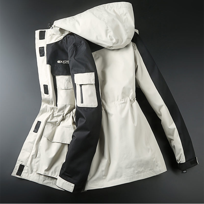 Women's Hooded Windbreaker Detachable Waterproof Overcoat - Acapparelstore