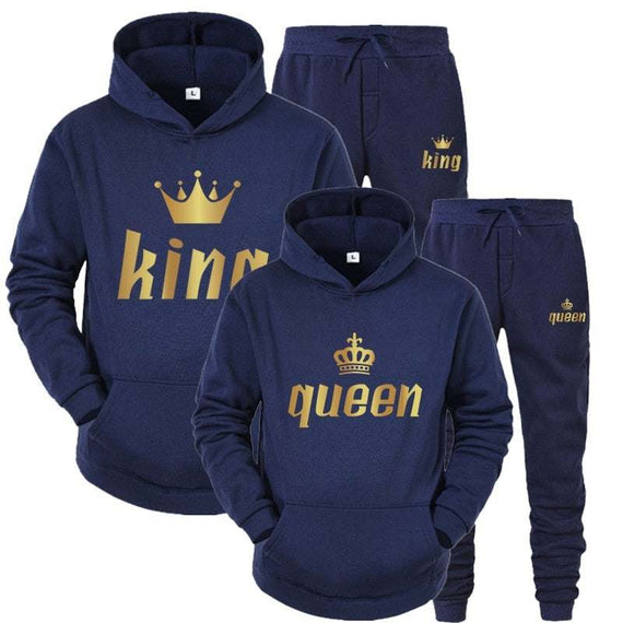 Fashion Couple Sportwear Set KING or QUEEN Streetwear