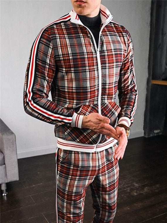 Men's Casual Zipper Tracksuit Set Autumn Male Sweatshirt