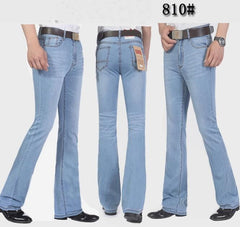 Men's Mid-Rise Jeans Elastic Flare Jeans Fashion Men Flare Jeans - Acapparelstore