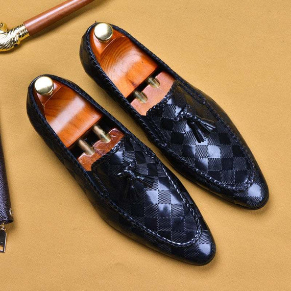 Formal Men's Shoes Genuine Leather Tassel Loafers Dress Shoes