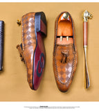 Formal Men's Shoes Genuine Leather Tassel Loafers Dress Shoes