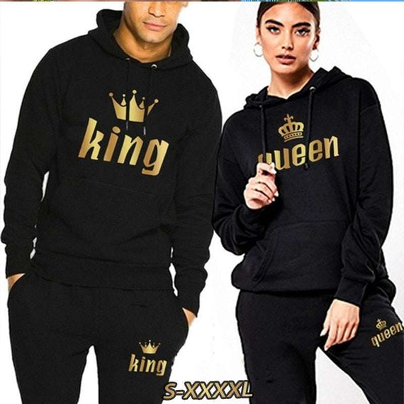 Fashion Couple Sportwear Set KING or QUEEN Streetwear