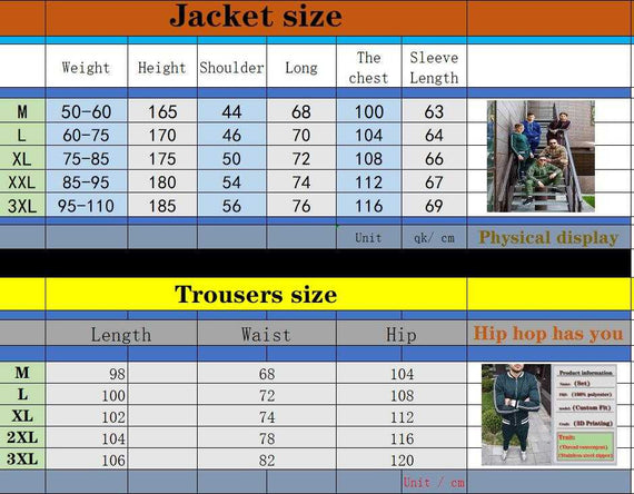 Men's Tracksuit Two-piece Striped Lattice Slim Fit Tracksuit