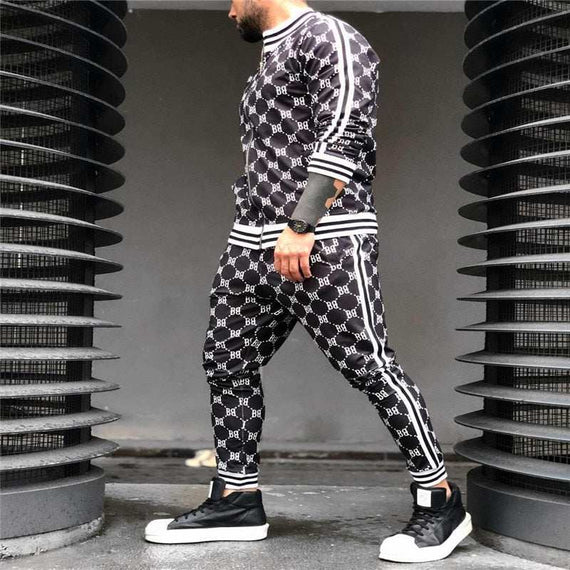 Men's Casual Zipper Tracksuit Set Autumn Male Sweatshirt