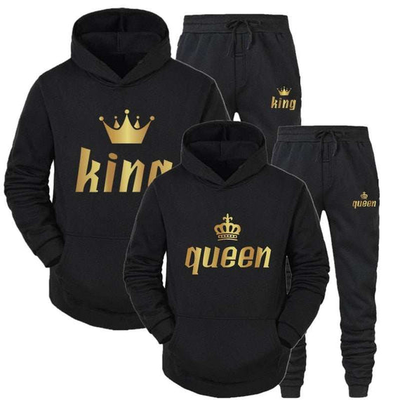 Fashion Couple Sportwear Set KING or QUEEN Streetwear