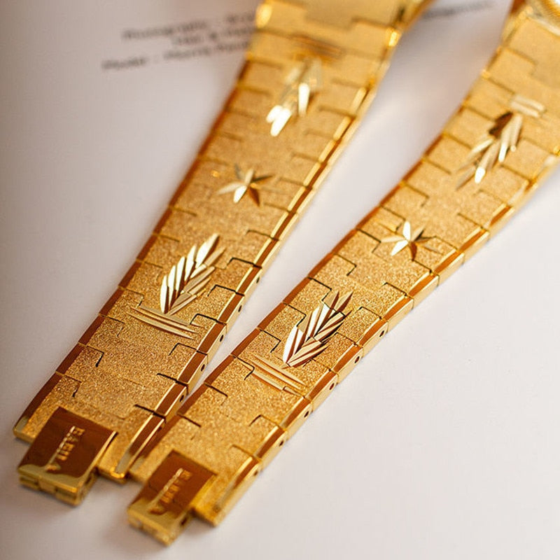 Women's Quartz Watches Gold Plated No Fading Calendar Watches