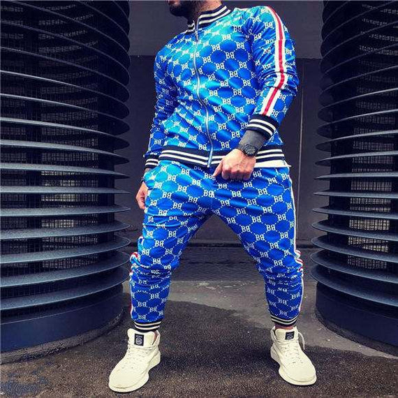 Men's Casual Zipper Tracksuit Set Autumn Male Sweatshirt