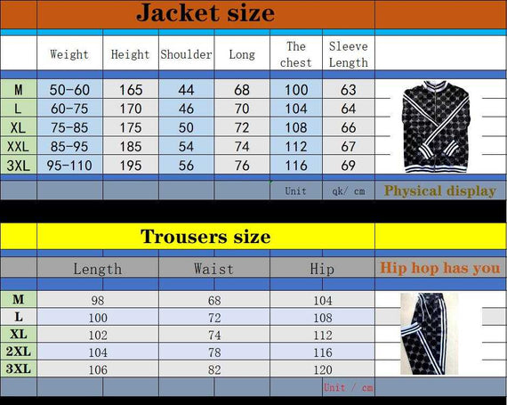 Men's Casual Zipper Tracksuit Set Autumn Male Sweatshirt
