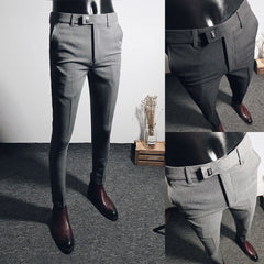 Fashion Men Suit Pants Ankle Length Business Wedding Dress Pants - Acapparelstore