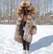 women's Parka Coats Thick Large Fur Collar Hooded Warm Coat