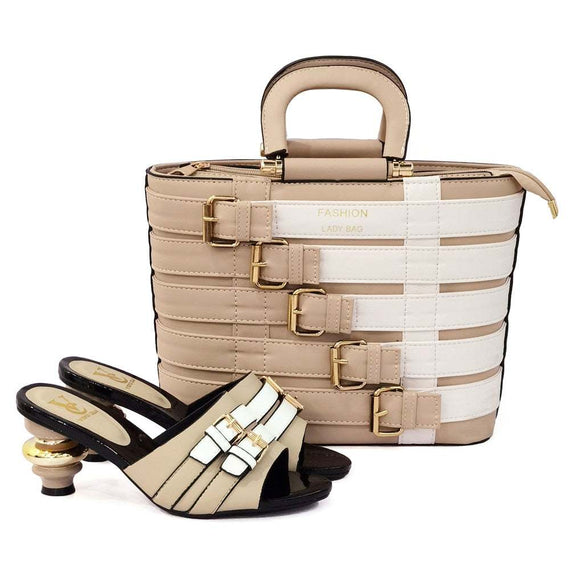 High-quality Women's Italian Shoes and Bag in Green Color Slipper
