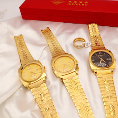 18K Men Women Gold Quartz Watches No Fading Electroplating Watch