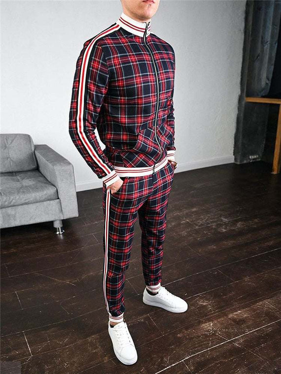 Men's Casual Zipper Tracksuit Set Autumn Male Sweatshirt