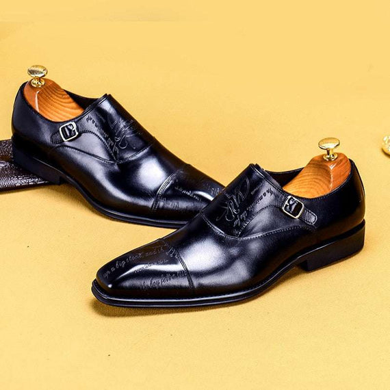 Monk Strap Men's Oxford Shoes Handmade Buckle Men's Shoes