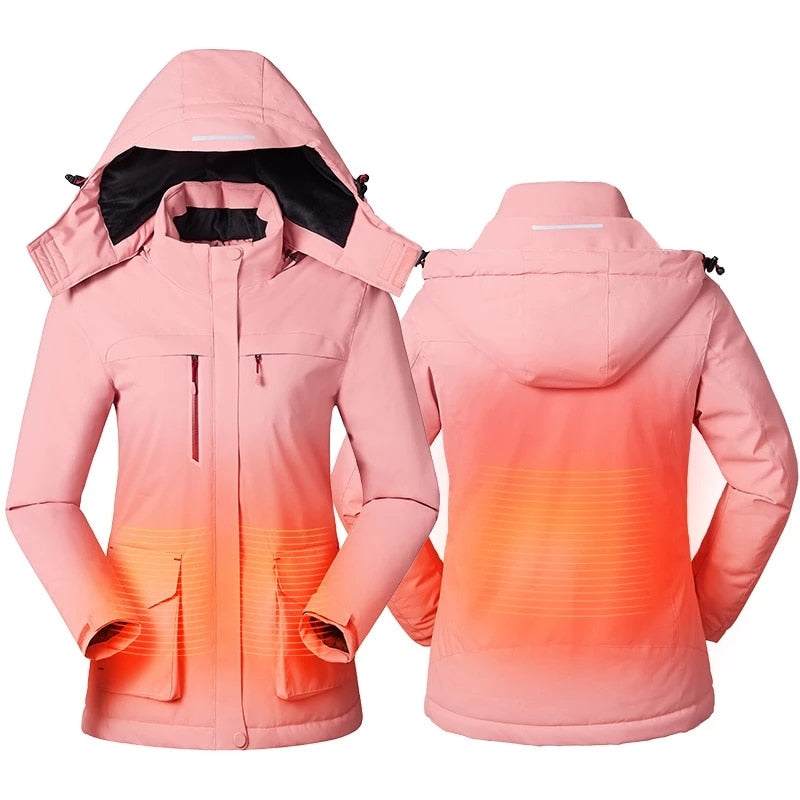 Intelligent Heating Women's Winter Jacket USB Charge Heated Coat