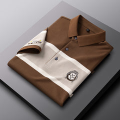 Short-Sleeved Shirt Thin Middle-Aged Business Led Embroidery Shirt