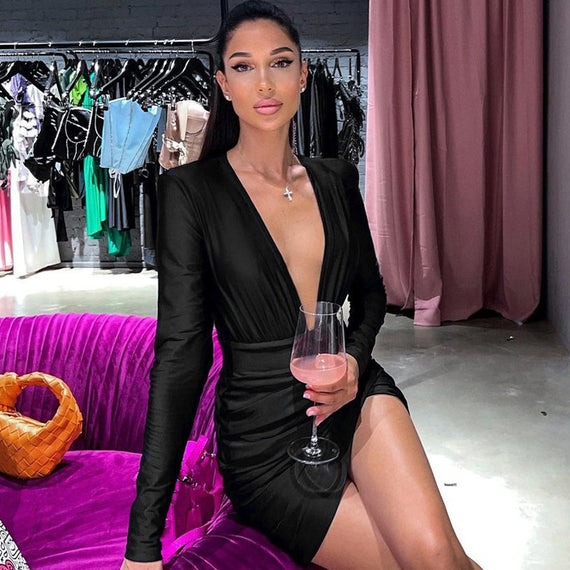 Sexy V Neck Prom Dress Sexy Weddings Celebrity Dresses