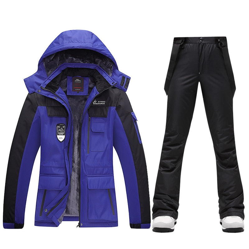 Ski Suits Women's Winter Fleece Ski Jackets and Strap Pants - Acapparelstore